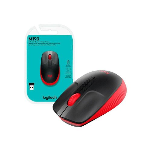 Logitech M190 Full Size Wireless Mouse Red-910-005908