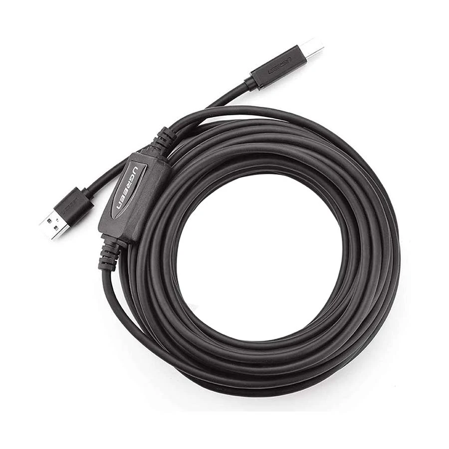UGREEN US122 USB 2.0 A Male to B Male Active Printer Cable 15m (Black)