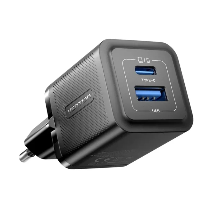 Vention Two-port USB A+C 18W/20W Wall Charger UK-Plug-QC67-UK-B