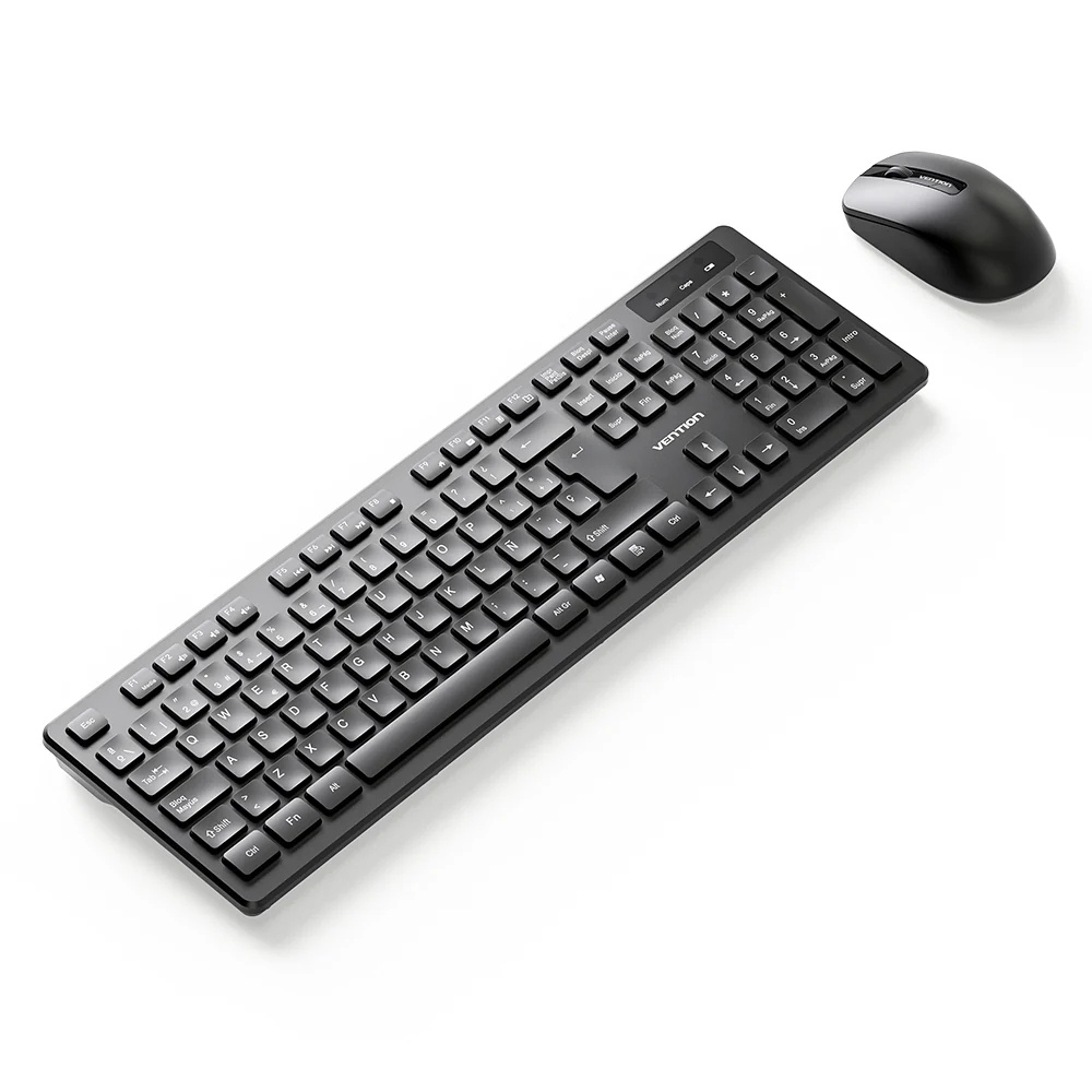 Vention USB Wired Full-Sized Keyboard and Mouse Combo Black Slim Type - US English Layout