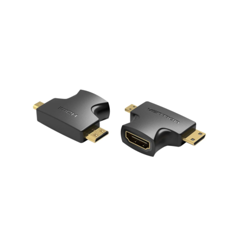 Vention 2 in 1 Mini HDMI & Micro HDMI Male to HDMI Female Adapter-AGFBO