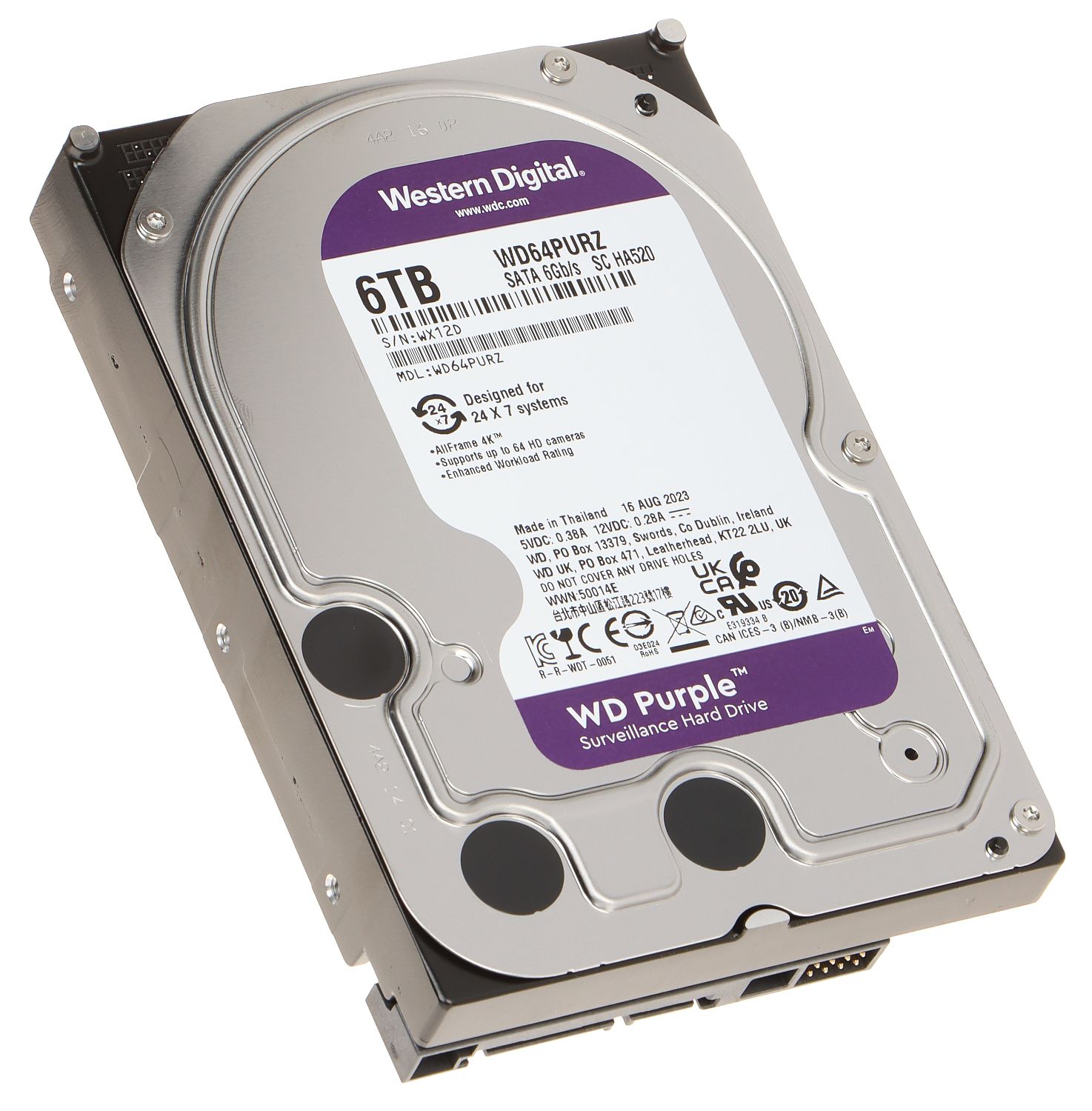 WD Purple Surveillance HDD 6TB – WD64PURZ