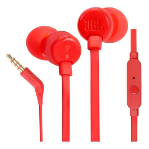JBL Tune 110 Earphones-Red-JBLT110RED