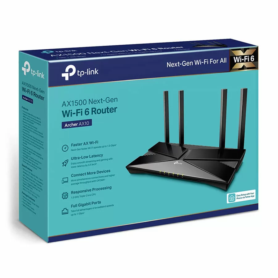 TP-Link AX1500 Wi-Fi 6 Router- TL-ARCHER AX10