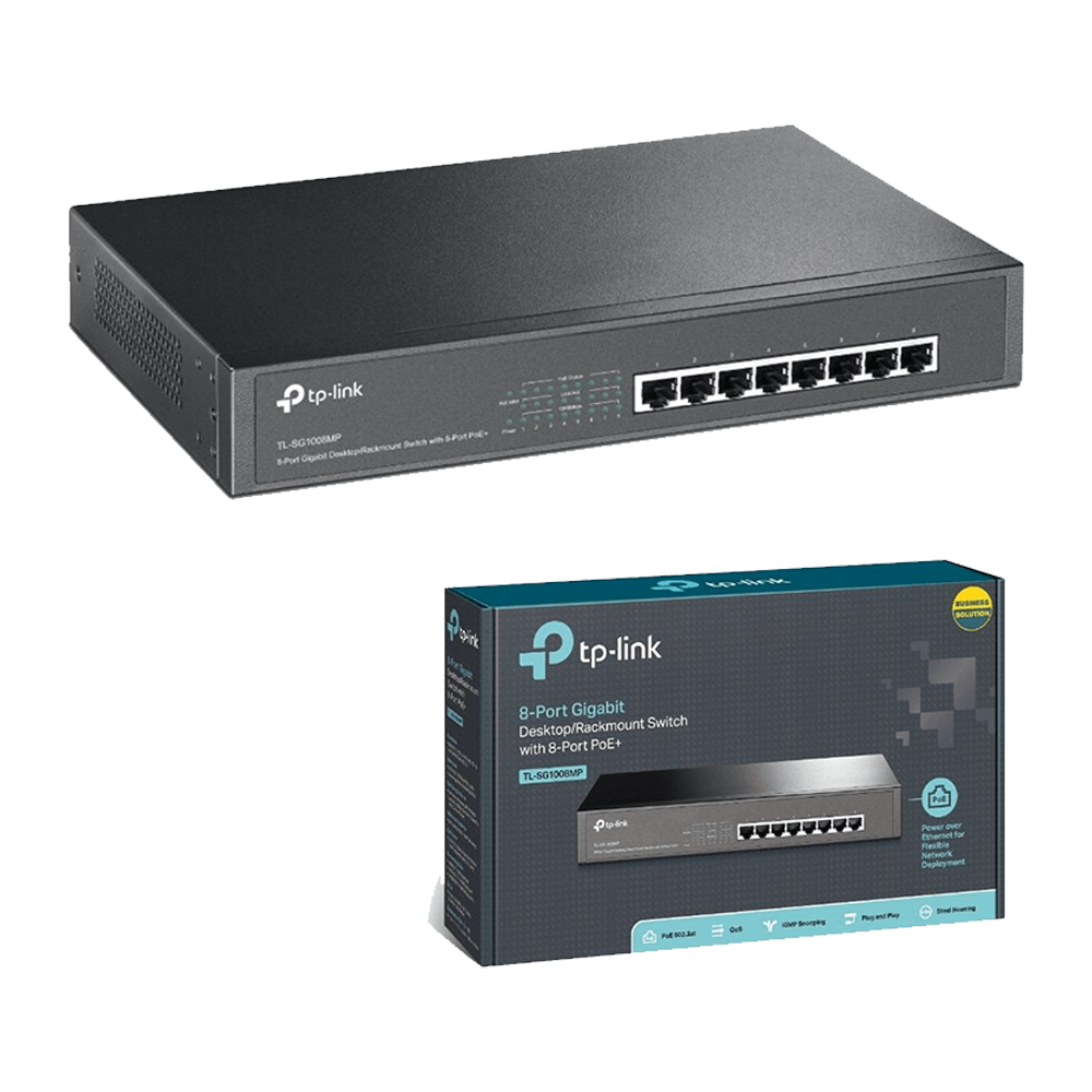 TP-Link 8-Port Gigabit Desktop/Rackmount Switch- TL-SG1008MP