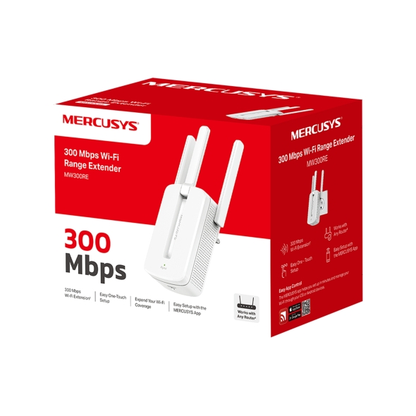 MERCUSYS 300Mbps Wi-Fi Range Extender (MW300RE)