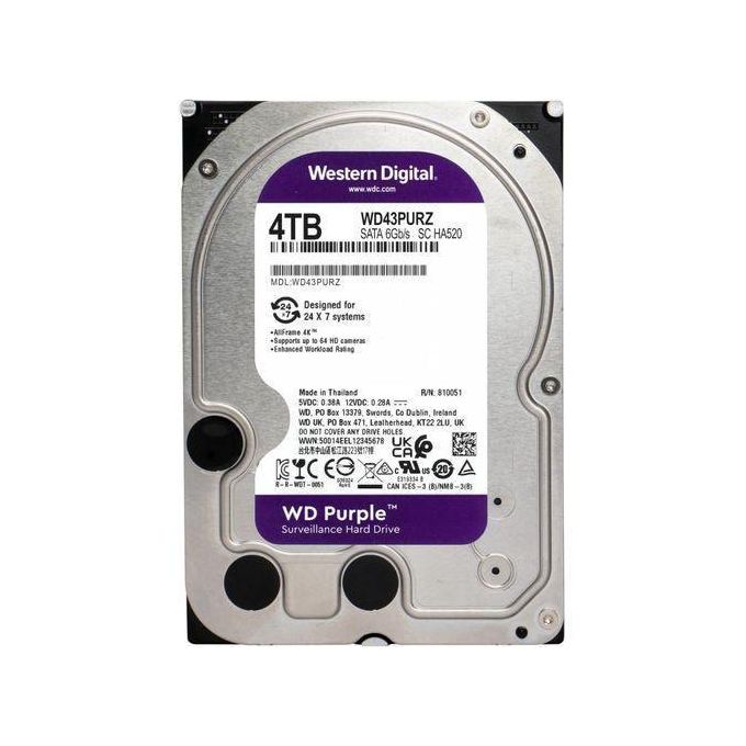 Western Digital 4TB Purple Surveillance Hard Drive HDD