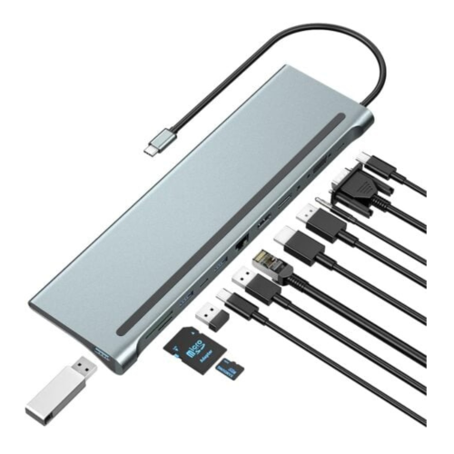 Vention USB-C 11-in-1 Dock HDMI/VGA/USB/PD 0.25m-THTHC