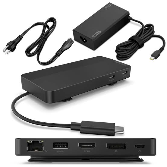 Lenovo USB-C Dual Display Travel Dock with 100W Adapter UK (40B90100UK)