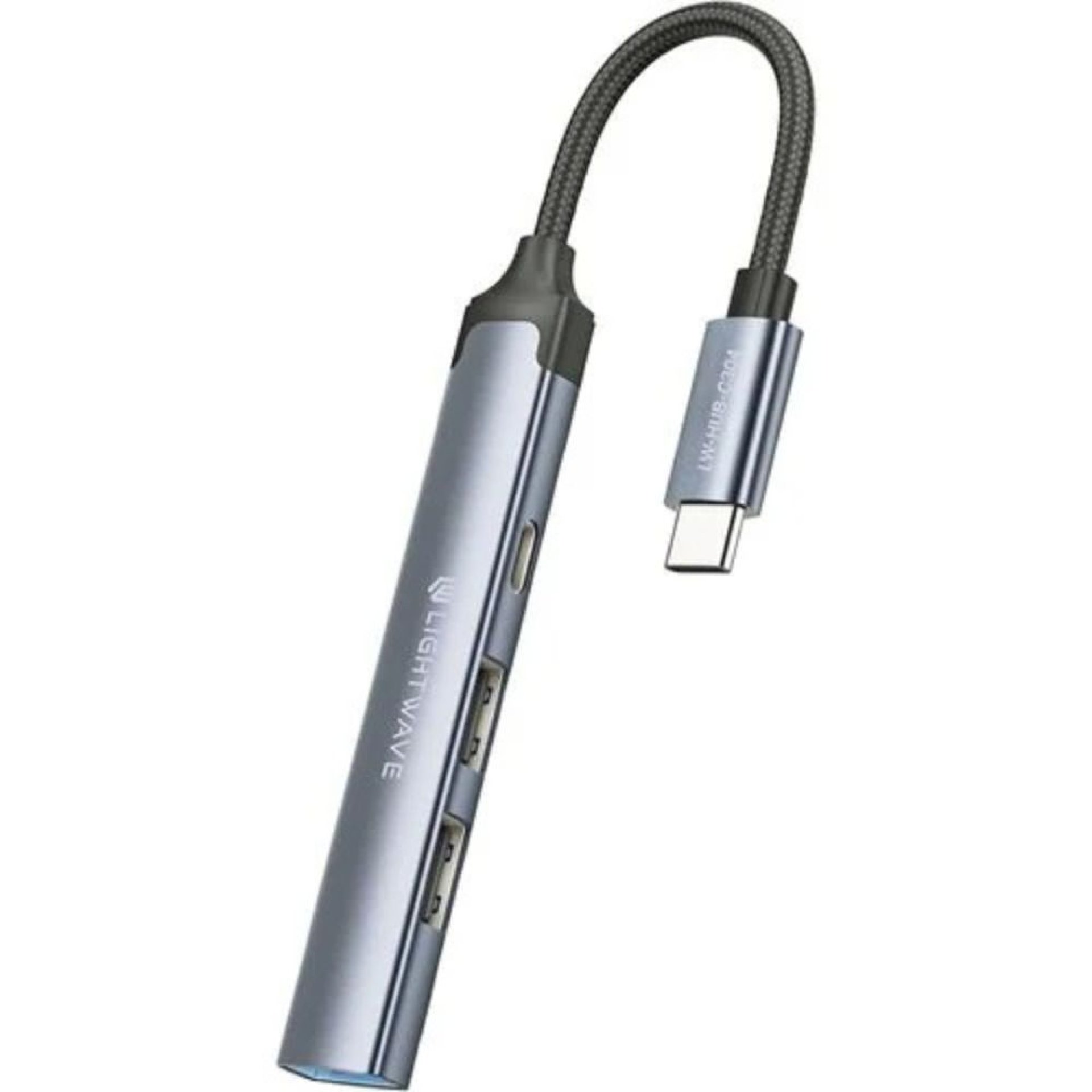 Light Wave 4-in-1- USB Hub Adapter-USB-C-Grey -LW-HUB-A104