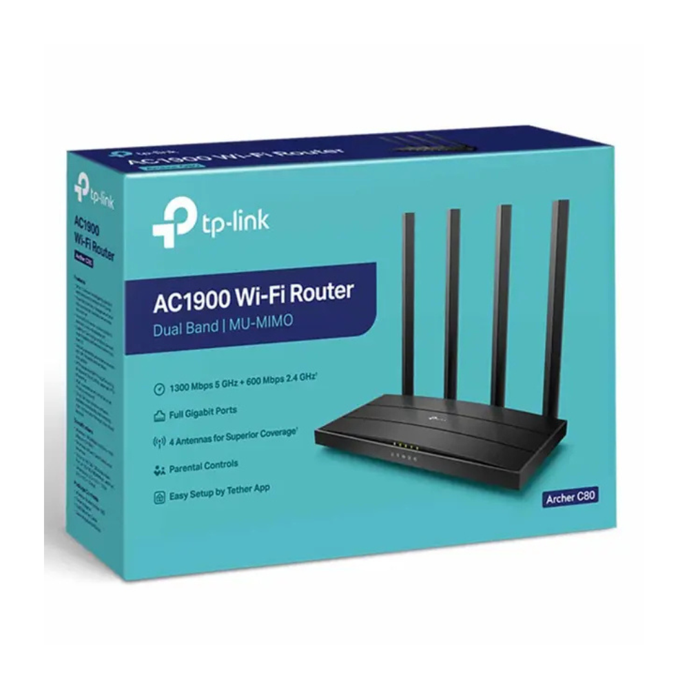 TP-Link AC1900 MU-MIMO Wi-Fi 5 Router - TL-ARCHER C80
