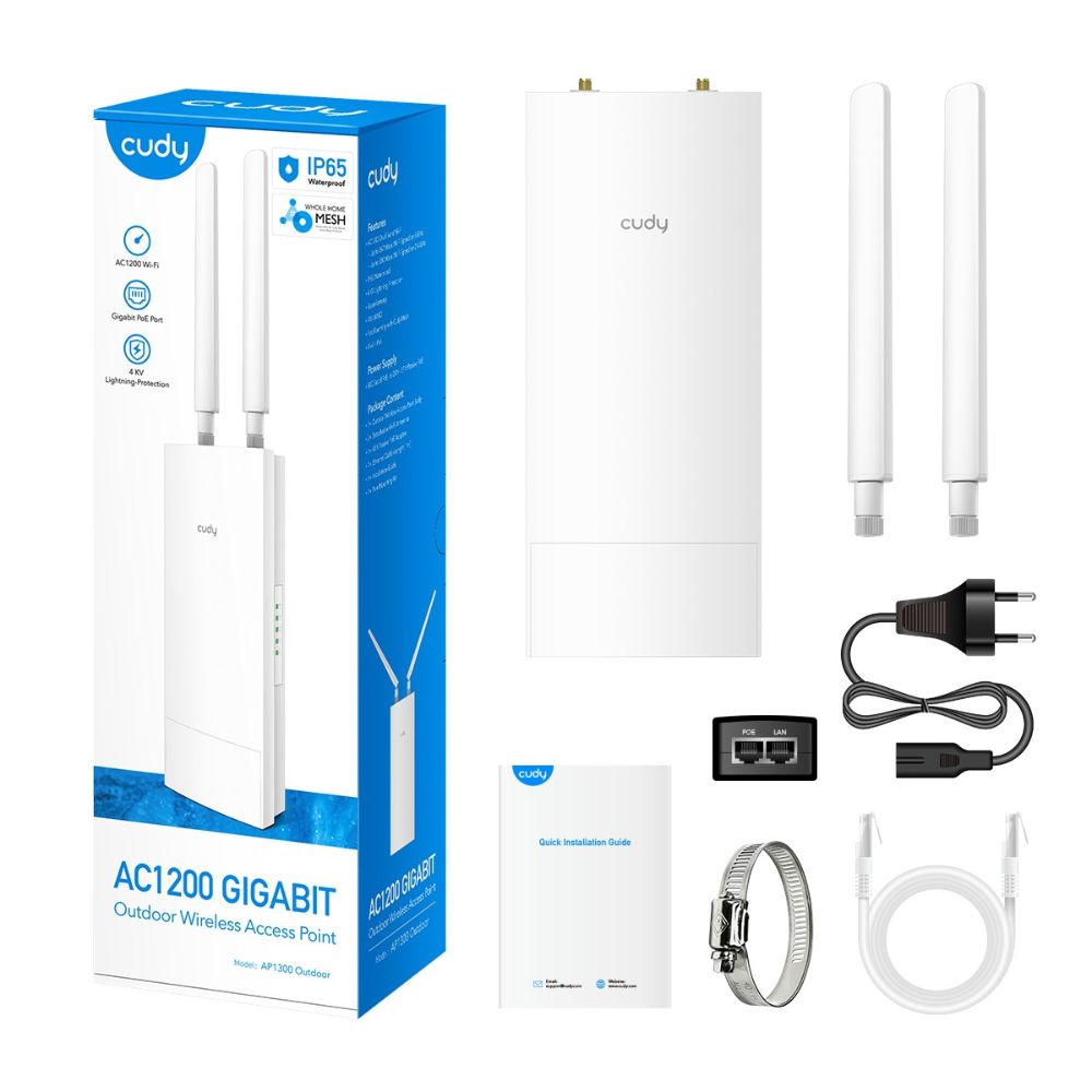 CUDY AP1300 OUTDOOR AC1200 WiFi Gigabit Access Point