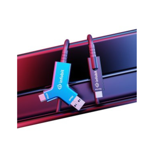 Infobit iFiber Y10-USB 3.2 A+C to C Active Optical Fiber Cable 33 ft