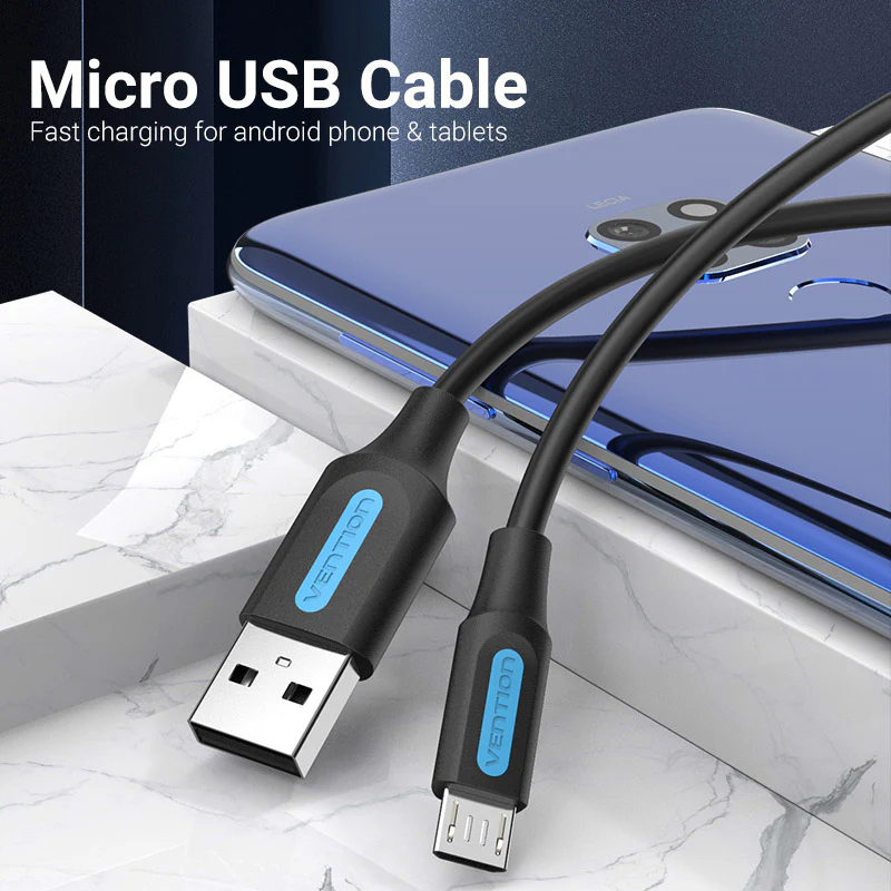Vention USB 2.0 A Male to Micro-B Male 3A Cable 2M-COLBH