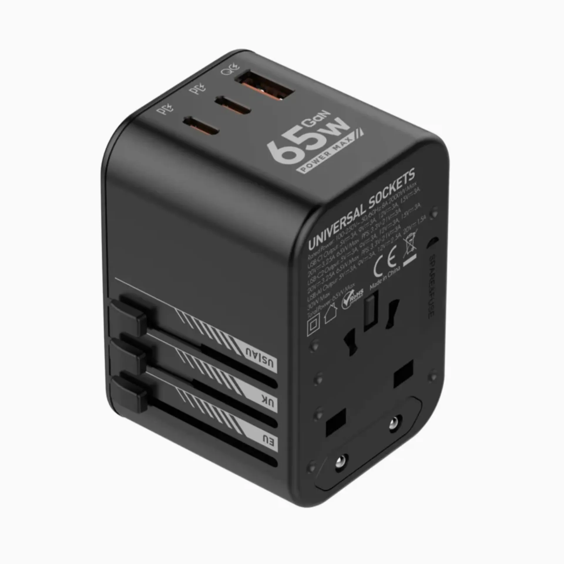 Light Wave 65W Desktop Charger 3 USB Type-C -LW-CH-L-65W