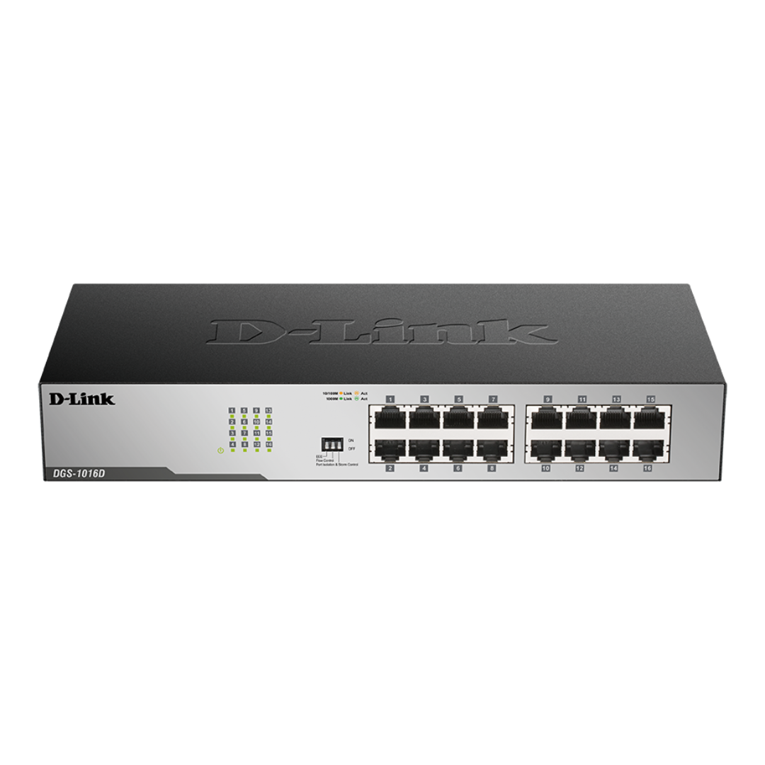 D-Link DGS-1016D/B 16-Port 10/100/1000 Unmanaged Switch - DGS-1016D/B