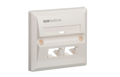 R & M BS Faceplate 86x86, 2x1 port, pure white