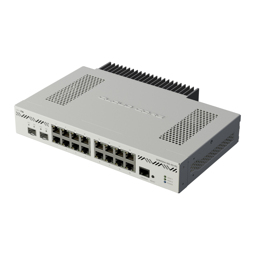 Mikrotik CCR2004-16G-2S+PC Router, 16 Gigabit Ports, 2x10G SFP+