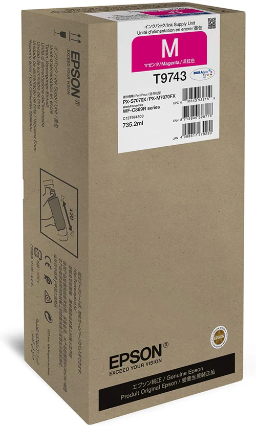 Epson T9743 Magenta XXL Ink for WF-C869R Series - C13T974300