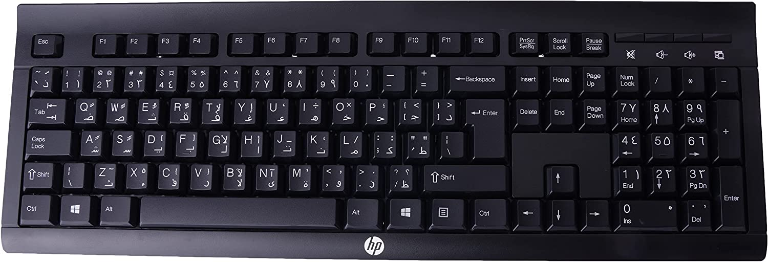 HP Wireless Keyboard K2500 (Eng/Arabic) - Black - E5E78AA