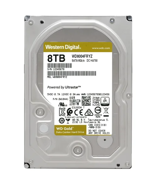 WD Gold Enterprise Class Hard Drive 8TB, 256MB, 7200rpm- WD8004FRYZ