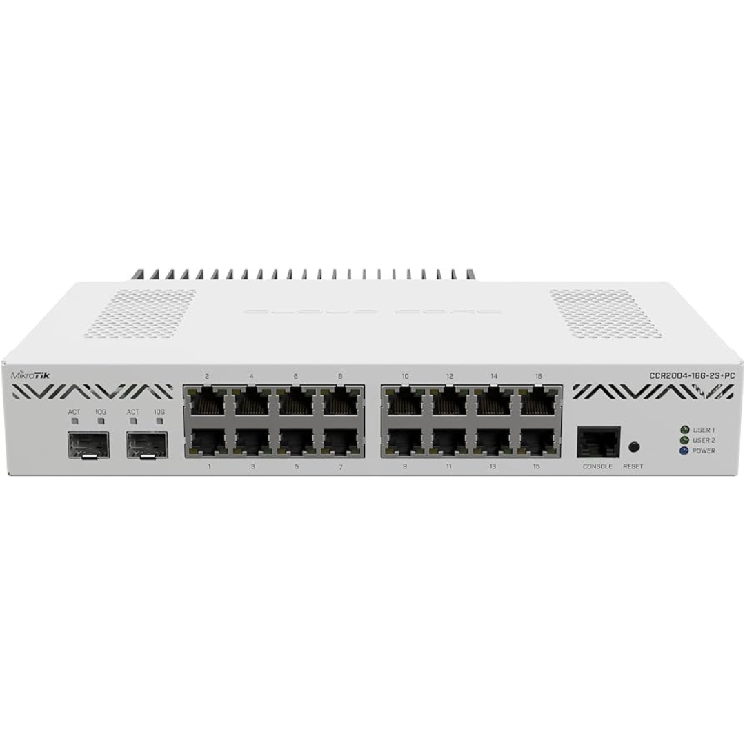 Mikrotik CCR2004-16G-2S+PC Router, 16 Gigabit Ports, 2x10G SFP+