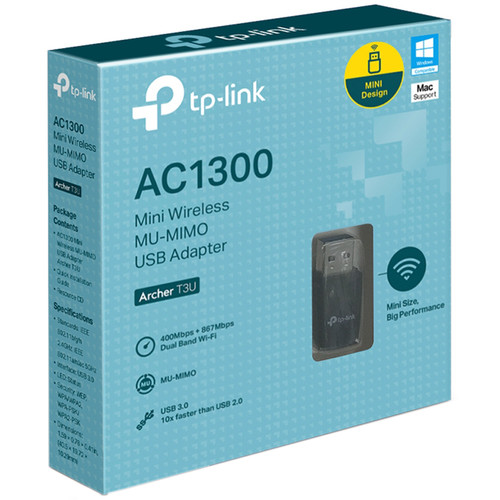 TP-Link AC1300 Mini Wireless MU-MIMO USB Adapter (TL-ARCHER T3U)