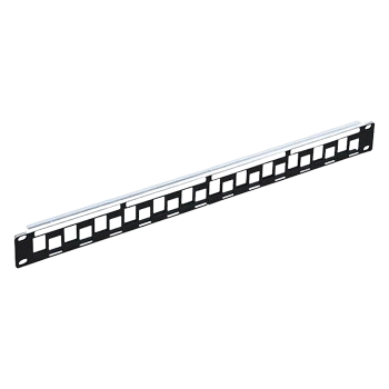 R & M 19" 1U Patch Panel 24-Port BASIC, Black, Empty