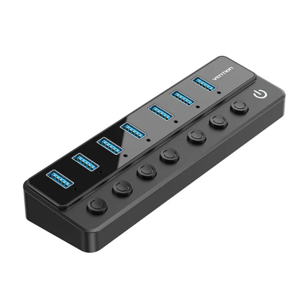 Vention USB B to USB 3.0 X7 HUB with individual Power switches And DC.5.5m power adapter-CHXBO-UK-CHXBO-UK-