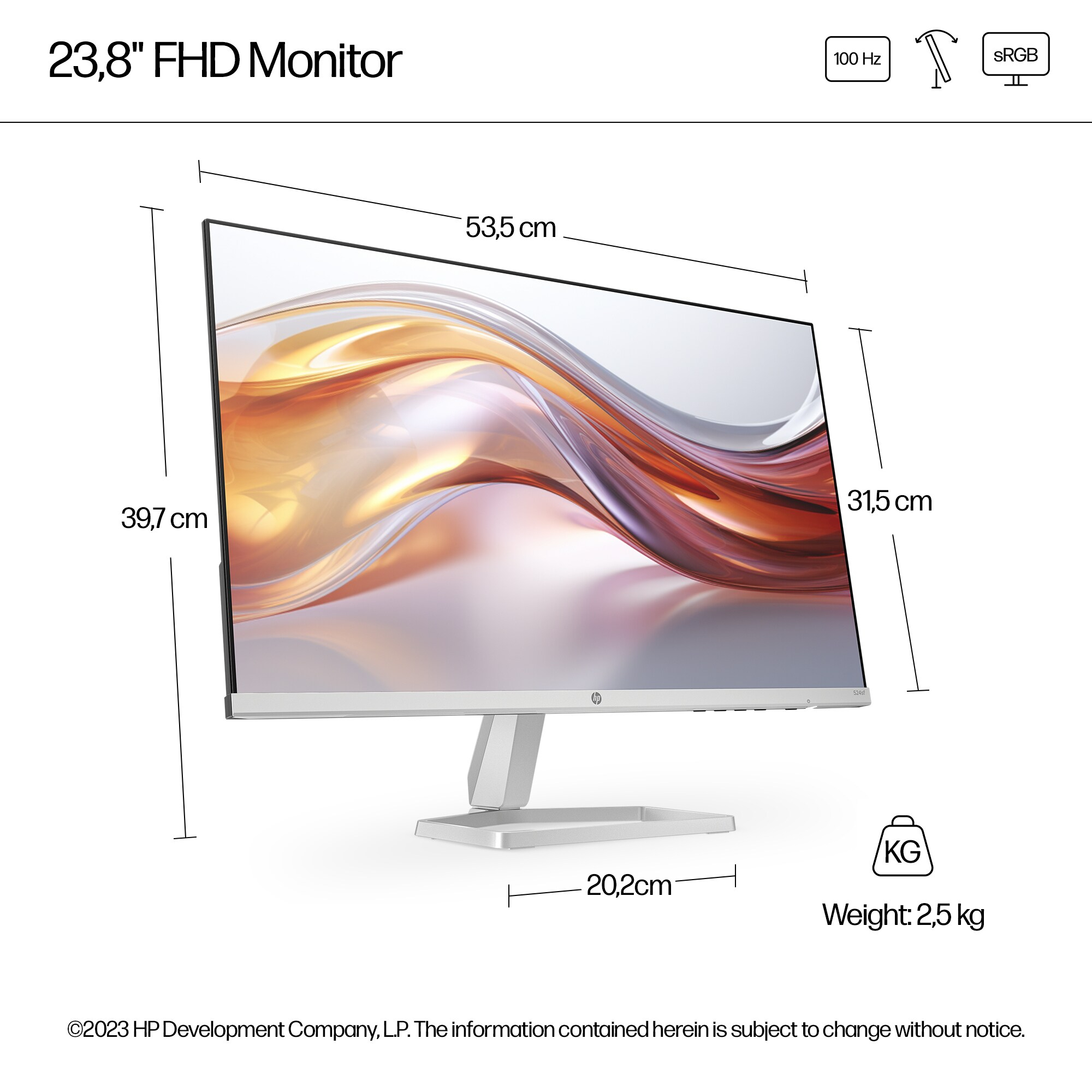 HP 524SF Series 5 Monitor 23.8″ (94C17AS)