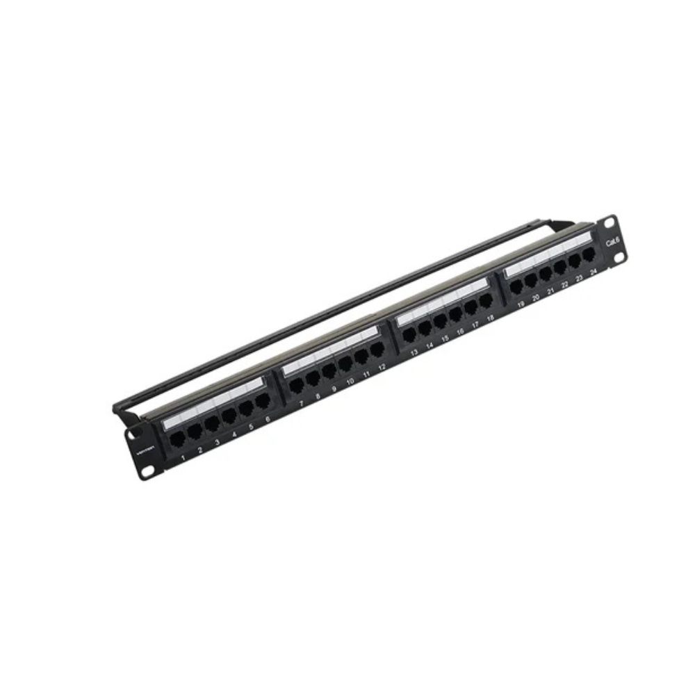 Vention Cat.6 UTP 24 Ports Keystone Patch Panel Black-KGCB0
