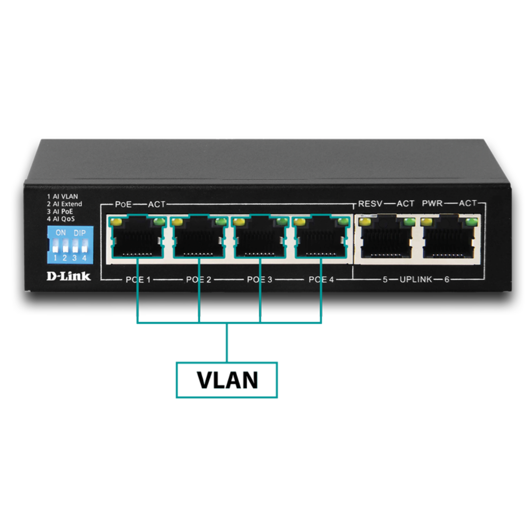 D-Link 250M 6-Port 1000Mbps Switch- DGS-F1006P-E