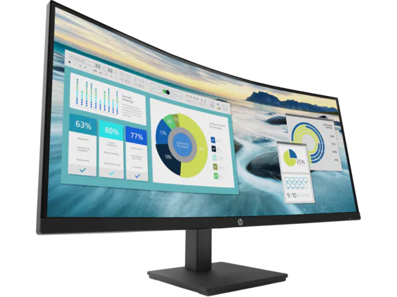 HP P34hc G4 34" WQHD USB-C Curved Monitor - 21Y56AS