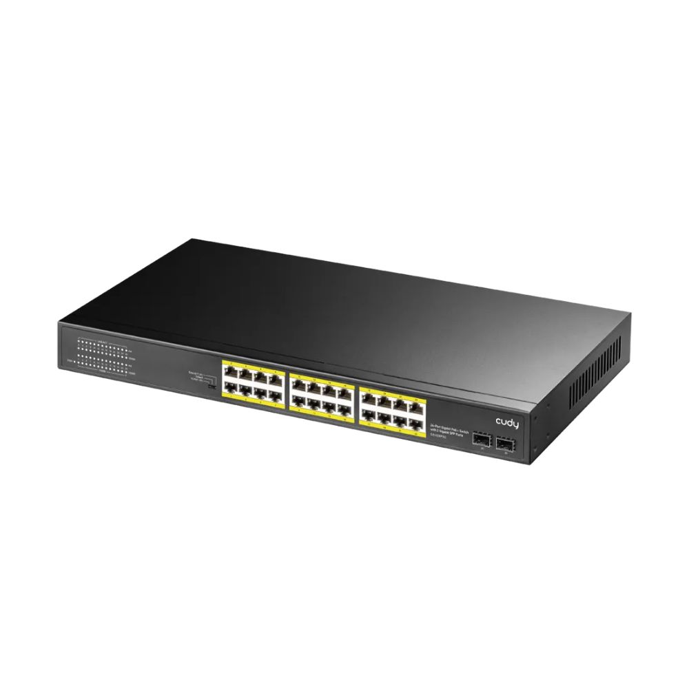 CUDY 24-PORT GIGABIT PoE(300watts) + Switch 2 × Gigabit RJ45 Uplink Ports