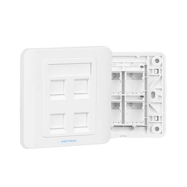 VENTION 4 PORT WALL FACEPLATE WHITE 86 TYPE- VEN-IFCW0