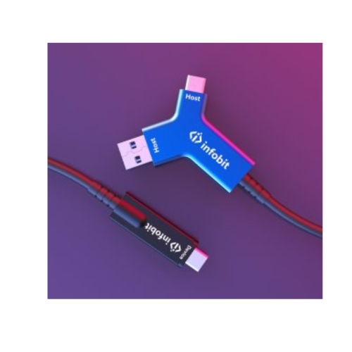 Infobit iFiber Y10-USB 3.2 A+C to C Active Optical Fiber Cable 33 ft